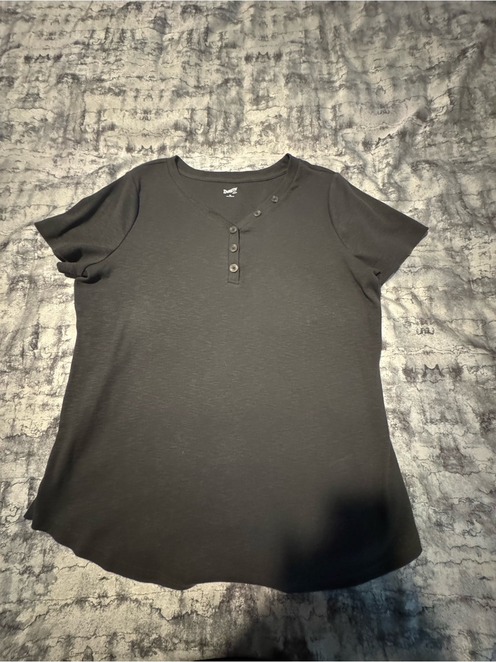 Duluth Trading Co olive green Short-Sleeve Henley Tee